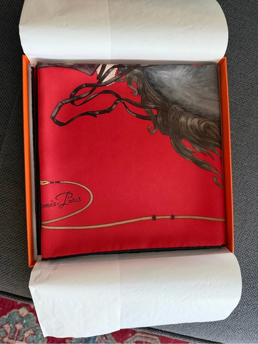 Hermes Grand Galop (Horse Print) Silk Scarf